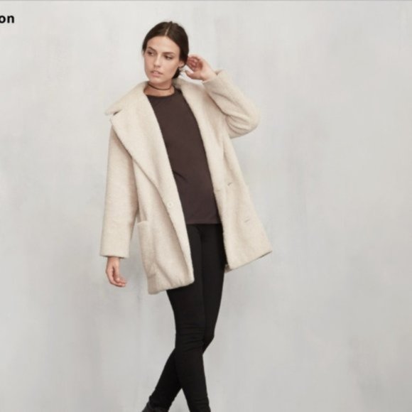 REFORMATION Wolfe Sherpa Shearling Teddy Coat Jacket - Picture 3 of 7